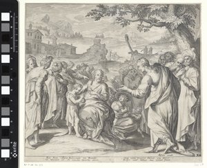 Christus zegent de kinderen door Willem Isaacsz. van Swanenburg