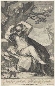 Judas Iskariot hangt zich op door Willem Isaacsz. van Swanenburg