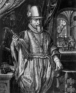 Portret van Maurits van Nassau, Prins van Oranje (1567-1625), gravure door Willem Jacobsz Delff (1580-1638)