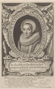 Portret van Maria Strick op 41-jarige leeftijd door Willem Jacobsz Delff