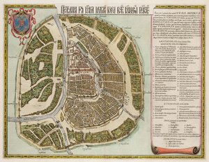De Moskouse Kremlin-kaart van de 16e eeuw Castellum Urbis Moskvae, 1662 door Willem Janszoon Blaeu