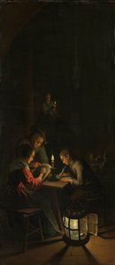 Drieluik: Allegorie van kunstonderwijs door Willem Joseph Laquy