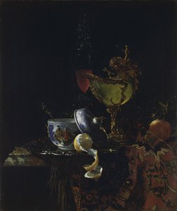 Stilleven met Nautilusbeker door Willem Kalf