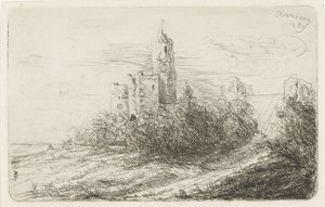 Ruïne van kasteel te Stromberg door Willem Matthias Jan van Dielen