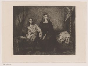 Gebroeders de Witt zittend op een bed in de gevangenpoort door Willem Philip van der Veken (attributed to)