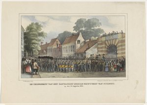 De Terugkomst van het Bataillon Mobile Schuttery van Utrecht, op den 19 Augustus 1834 door Willem Pieter Hoevenaar