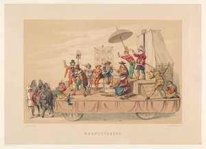 Zesde groep van Utrechtse maskerade in 1856 door Willem Pieter Hoevenaar