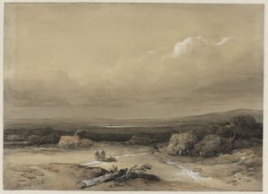 Landschap door Willem Roelofs (I) (signed by artist)