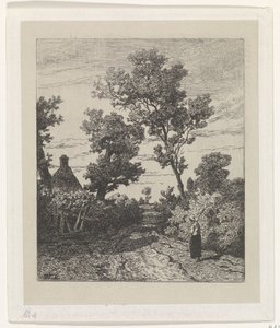 Boerin op een landweg