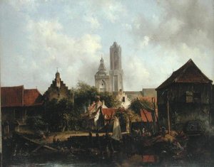 Kanaalscène met Utrecht