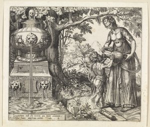Hagar geeft Ismaël te drinken door Willem Thibaut
