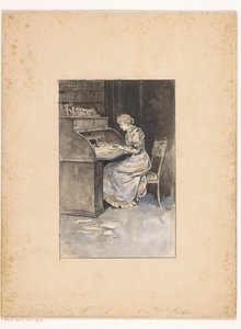 Schrijvende vrouw door Ludwig Willem Reymert Wenckebach