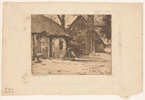 Boerderij met schuur in Brabant door Willem Witsen (signed by artist)