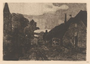 Dorpsweg in Diepenheim door Willem Witsen (signed by artist)
