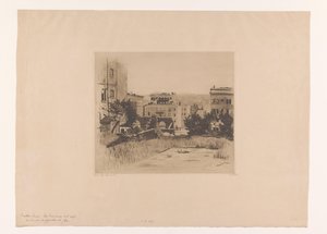 Gezicht op Sutter Street in San Francisco door Willem Witsen (signed by artist)
