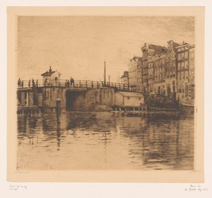 Gezicht op de Kraansluis in Amsterdam door Willem Witsen (signed by artist)