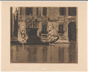 Gondel met opbouw in het Canal Grande in Venetië door Willem Witsen (signed by artist)