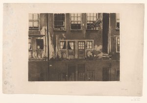Huizen aan de Oudezijds Achterburgwal in Amsterdam door Willem Witsen (signed by artist)