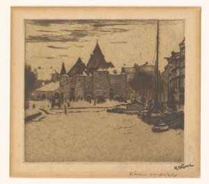 Nieuwmarkt in Amsterdam door Willem Witsen (signed by artist)