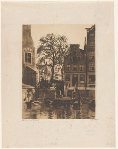 Overhaal bij de Montelbaanstoren in Amsterdam door Willem Witsen (signed by artist)