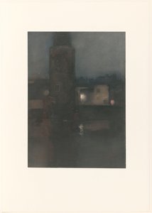 De Montelbaanstoren te Amsterdam bij nacht