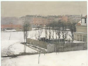 Gezicht op het Oosterpark in de sneeuw door Willem Arnoldus Witsen