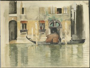 Gondel voor een Venetiaans huis door Willem Arnoldus Witsen