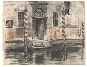 Huis aan de Canale Grande te Venetië, met kleurnotities