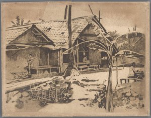 Pisangboom in de kampong, Buitenzorg