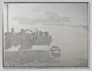Twee schuiten door Willem Arnoldus Witsen