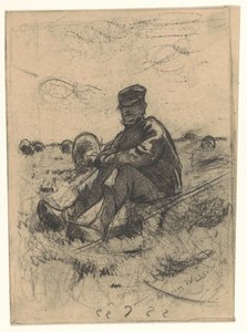 Zittende schaapherder door Willem Arnoldus Witsen