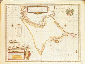 Straat van Magellan, uit Theatrum Orbis Terrarum door Willem en Joan Blaeu