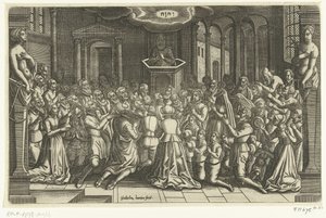 Dank voor het ontzet van Leiden, 1574 Leiden tijdens het beleg en ontzet, 1574 (series title) door Willem de Haen
