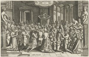 Dankzegging in een kerk na het ontzet van Leiden