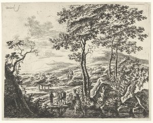 Landschap met een muilezeldrijver Landschappen met figuren (serietitel)