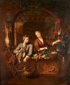 De Wildteller door Willem van (after) Mieris