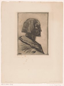 Portret van een Egyptische man door Willem van Konijnenburg (signed by artist)
