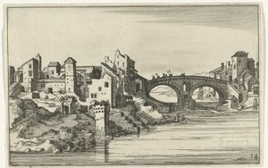 Brug over de rivier door Willem van Nieulandt (II)