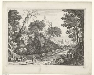 Herders met de kudde door Willem van Nieulandt (II)