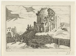 Nymphaeum in Rome door Willem van Nieulandt (II)