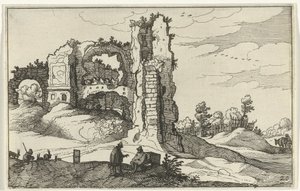 Ruïne met een poort door Willem van Nieulandt (II)