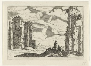 Ruïne van de thermen van Caracalla door Willem van Nieulandt (II)