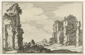 Ruïne van de thermen van Caracalla door Willem van Nieulandt (II)