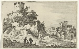Ruïne van een toren door Willem van Nieulandt (II)