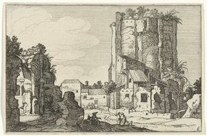Twee ruïnes door Willem van Nieulandt (II)