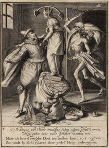 Dood met een Pijl die de Man op het Punt Staat Neer te Slaan, 1609 door Willem van Swanenburgh