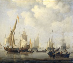 Een kalme zee door Willem van de Velde (II)