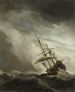 Een Schip op de Hoge Zee gevangen door een Windvlaag, bekend als de Windvlaag