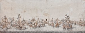 Slag bij Fehmarn, c.1650 door Willem van de Velde