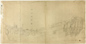 Scheepsbouwtekening voor Nederlands galjoen